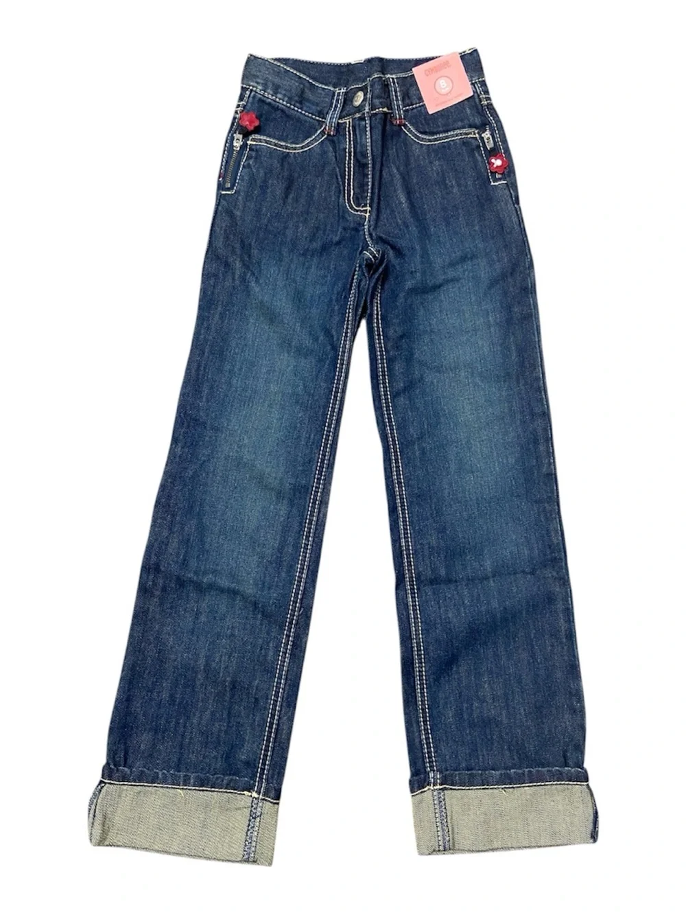 Gymboree Dark Blue Denim Jeans slim fit straight leg Sz 8 New